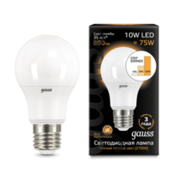 Лампа светодиодная LED 10 Вт 880 Лм 3000К теплая E27 A60 шаг. диммирование Black Gauss - 102502110-S