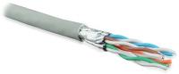 Кабель витая пара U/FTP кат. 6a (10GBE) 4 пары (23AWG) одножильный (solid) каждая в экране без общего экрана для использования неэкранированных системах LSZH серый Hyperline 361951