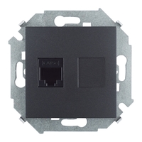 Розетка компьютерная RJ45 кат.5E AMP графит Simon 1591551-038