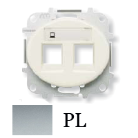 Накладка розетки компьютерной двойной серебро TACTO ABB 5518.2 PL