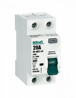 Выключатель дифференциальный (УЗО) УЗО-03 2п 20А 30мА тип AC 6кА | 14206DEK DEKraft Schneider Electric