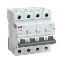 Выключатель автоматический четырехполюсный AV-6 DC 63А C 6кА AVERES | mcb6-DC-4-63C-av EKF