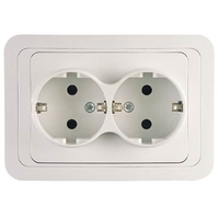 Розетка 2-м СП Mimoza 16А IP20 с заземл. бел./бел. Makel 12082