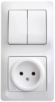 Блок комбинированный GLOSSA розетка + выкл. 2-кл. бел. SchE GSL000172 Schneider Electric
