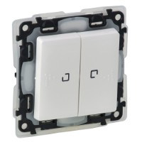 Переключатель 2-кл. Valena Life 10АХ 250В с подсветкой; лицевой панелью IP44 бел. Leg 752159 Legrand