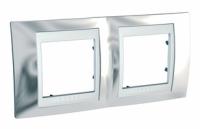 Рамка 2-м Unica горизонт. серебр. бел. SchE MGU66.004.810 Schneider Electric