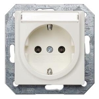 РОЗЕТКА SCHUKO 10A DC/16A AC 250В C ЗАЩИТНЫМ КОНТАКТОМ С БЕЗРЕЗЬБОВЫМИ КОНТАКТНЫМИ ЗАЖИМАМИ ПОЛЕМ ДЛЯ НАДПИСИ ЭЛ.-МЕХ.ЧАСТЬ DELTA I-SYSTEM ТИТАНОВО-БЕЛЫЙ Siemens 5UB1515