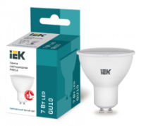 Лампа светодиодная Eco 7Вт PAR16 софит 4000К нейтр. бел. GU10 230В IEK LLE-PAR16-7-230-40-GU10 (ИЭК)