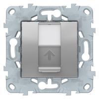 Панель лицевая UNICA NEW RJ45 KEYSTONE/SYSTIMAX алюм. SchE NU546130 Schneider Electric