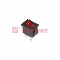 Выключатель клавишный 250В 6А (4с) ON-OFF красн. с подсветкой Mini (RWB-20; SC-768) Rexant 36-2190