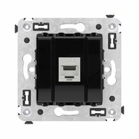 Компьютерная розетка RJ-45 без шторки в стену, кат.6 одинарная экранированная, "Avanti", "Черный квадрат" | 4402793 DKC (ДКС)