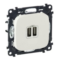 Устройство зарядное Valena Allure с 2-мя USB-разъемами 240В/5В 1500мА лиц. панелью жемчуж. Leg 754999 Legrand