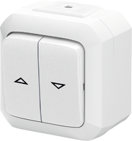 Выключатель жалюзи двухклавишный ABB Variant+ IP54 с фиксацией клавиш белый - 2CHN588951C4500