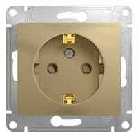 Розетка 1-м СП Glossa 16А IP20 с заземл. защ. шторки механизм титан SchE GSL000445 Schneider Electric