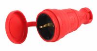 Разъем каучуковый R8-RED-IP44 с/з прямой 16А IP44 красн. Эра Б0044548 (Энергия света)