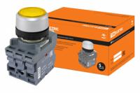 Кнопка с фиксацией MP2-21Y(LED) в сборе d22мм/220В 1з+1р желтая | SQ0747-0023 TDM ELECTRIC