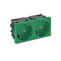 Розетка двойная 33° Modul45connect, 250 В, 16A (зеленый) (STD-D3C MZGN2) | 6120486 OBO Bettermann