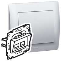 Механизм розетки информ. 2-м СП Galea Life RJ45 CAT.5E UTP с захватами грифель Leg 775766 Legrand