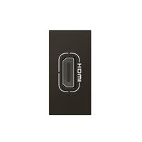 Розетка HDMI - Mosaic 1 модуль со шнуром матовая черная | 079478L Legrand