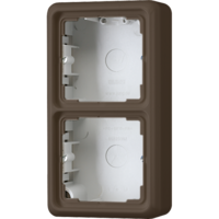 Коробка с рамкой накладная 2 поста коричневая JUNG CD582ABR