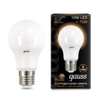 Лампа светодиодная LED 10 Вт 880 Лм 3000К теплая Е27 A60 Black Gauss - 102502110