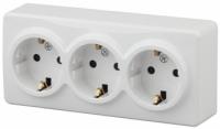 Розетка Эра Эксперт 3х2P+E Schuko со шторками 16A-250В IP20 ОУ белый Б0020703 (Энергия света)