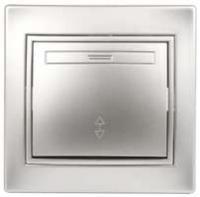 Переключатель 1-кл. СП Plano 10А IP20 1-103-03 250В алюм. Intro Б0030038 ЭРА (Энергия света)