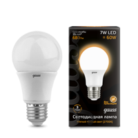 Лампа светодиодная Black 7Вт A60 грушевидная 3000К тепл. бел. E27 680лм GAUSS 102502107