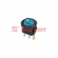 Выключатель клавишный круглый 250В 3А (3с) ON-OFF син. с подсветкой Micro (RWB-106 SC-214) Rexant 36-2531