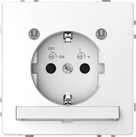 Розетка 1-м СП 1мод. Merten D-Life 16А IP20 с заземл. LED-модулем SD бел. лотос SchE MTN2304-6035 Schneider Electric