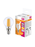 Светодиодная филаментная лампа LED STAR Classic P 6W, прозрачная колба, Е14 LEDSCLP75 6W/827 230V FIL E1410X1RU | 4058075218147 Osram