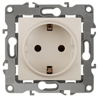 Розетка Эра 12 2P+E Schuko со шторками 16A-250В IP20 слоновая кость СУ Б0014688 (Энергия света)