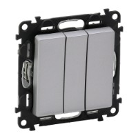 Выключатель 3-кл. СП Valena Life 10А IP20 250В 10AX с лиц. панелью винт. зажимы механизм алюм. Leg 752603 Legrand