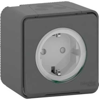 Розетка 1-м ОП Mureva Styl 16А IP55 с заземл. защ. шторки антрацит SchE MUR36034 Schneider Electric