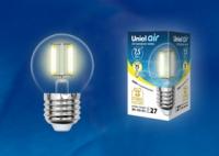 Лампа светодиодная LED-G45-7,5W/WW/E27/CL GLA01TR LED. "шар", прозр серия Air. 3000K | UL-00003252 Uniel