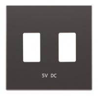 Накладка для механизма 2хUSB зарядного устройства, серия SKY, цвет чёрный бархат | 2CLA858530A1501 ABB