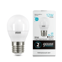Лампа светодиодная LED Elementary Шар 12W 920lm E27 4100K | 53222 Gauss