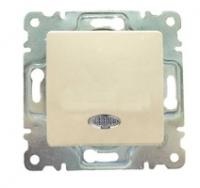 Выключатель 1-кл. СП Lillium IP20 с подсветкой механизм крем. Makel 30010021