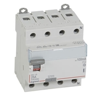 Выключатель дифференциальный (УЗО) DX3-ID 4п 25А 100мА тип AC | 411712 Legrand