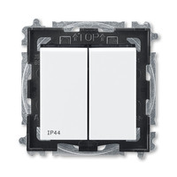 Выключатель 2-кл. Levit IP44 бел./дым. черн. ABB 2CHH595940A4062