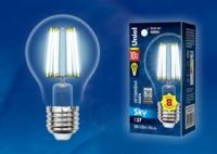Лампа светодиодная LED-A60-10W/NW/E27 /CL PLS02WH Sky 10Вт грушевидная прозрачная 4000К нейтр. бел. E27 (упак. картон) Uniel UL-00002626