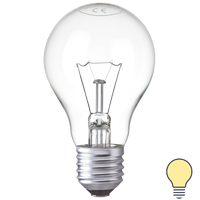 Лампа накаливания E27 40 Вт шар прозрачный, тёплый белый свет BELLIGHT