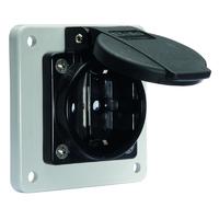 Розетка панельная Schuko фланец 75*75 IP54 QC 16A 250V черная + серый I 7111009-Bals Bals