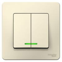 Выключатель 2-кл. СП Blanca 10А IP20 (сх. 5) 250В с подсветкой молочн. SchE BLNVS010512 Schneider Electric
