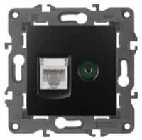 Розетка комбинированная Эра 14-3110-05 RJ45 (8p8c)+SAT/F 250В IP20 встраиваемая антрацит Б0034318 (Энергия света)