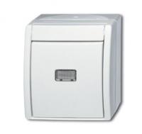 Переключатель 1-клавишный, с подсветкой, IP44, для открытого монтажа, серия ocean, цвет альпийский белый | 1085-0-1626 2CKA001085A1626 ABB