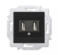 Устройство зарядное USB двойн. Levit антрацит ABB 2CHH290040A6063