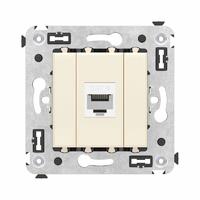 Компьютерная розетка RJ-45 без шторки в стену, кат.6 одинарная, "Avanti", "Ванильная дымка" | 4405693 DKC (ДКС)