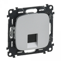 Механизм розетки компьютерной 1-м Valena Allure RJ45 кат.6 UTP с лицевой панелью алюм. Leg 753942 Legrand