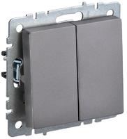 Выключатель проходной 2-кл. СП BRITE ВС10-2-6-БрС 10А сталь IEK BR-V22-0-10-K46 (ИЭК)